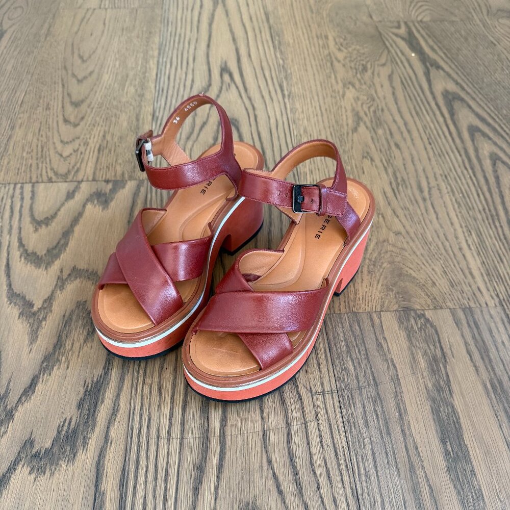 Clergerie Platform Sandals; Rust; size 6
